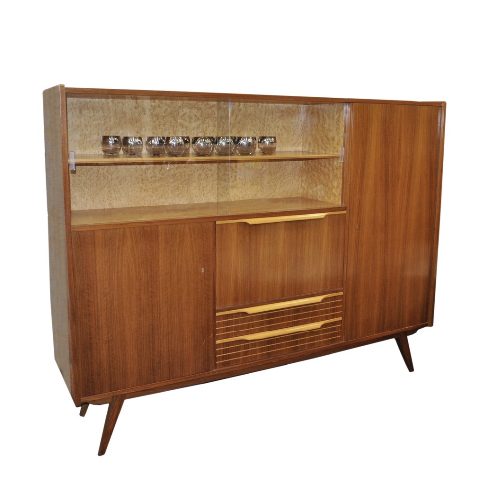 German shrank teak and birdseye maple West End Antiques Mall